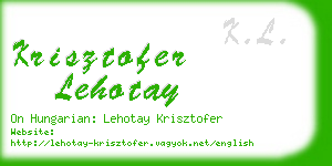 krisztofer lehotay business card